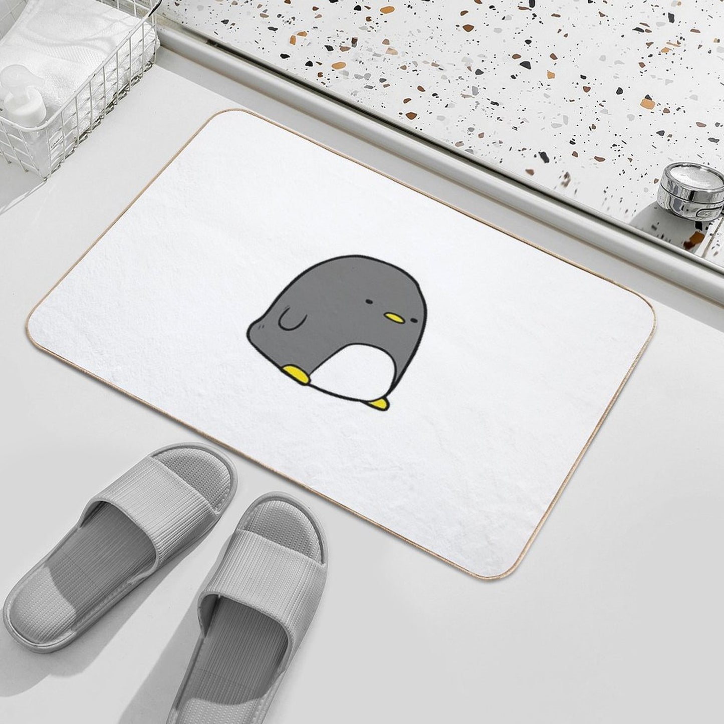 Cute Cuddly Penguin Bath Mat