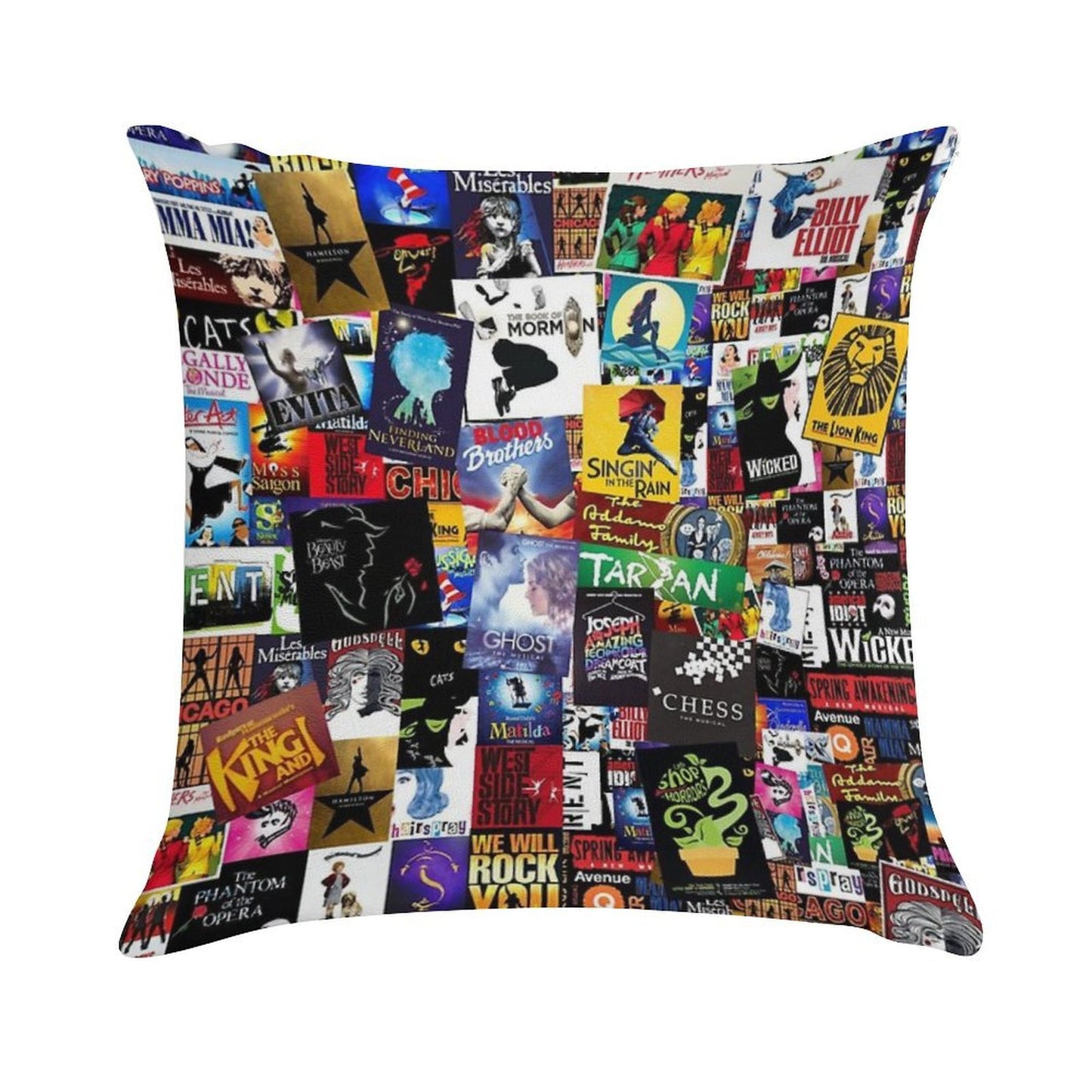 Musicals Collage IV Original Soft Washable Throw Pillow