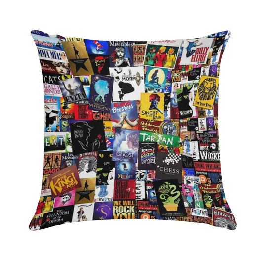 Musicals Collage IV Original Soft Washable Throw Pillow