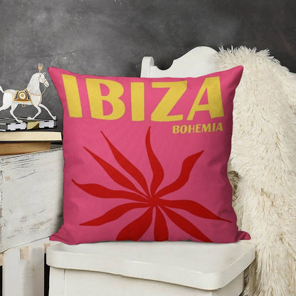 Ibiza Bohemia Print Linen Throw Pillow Cover