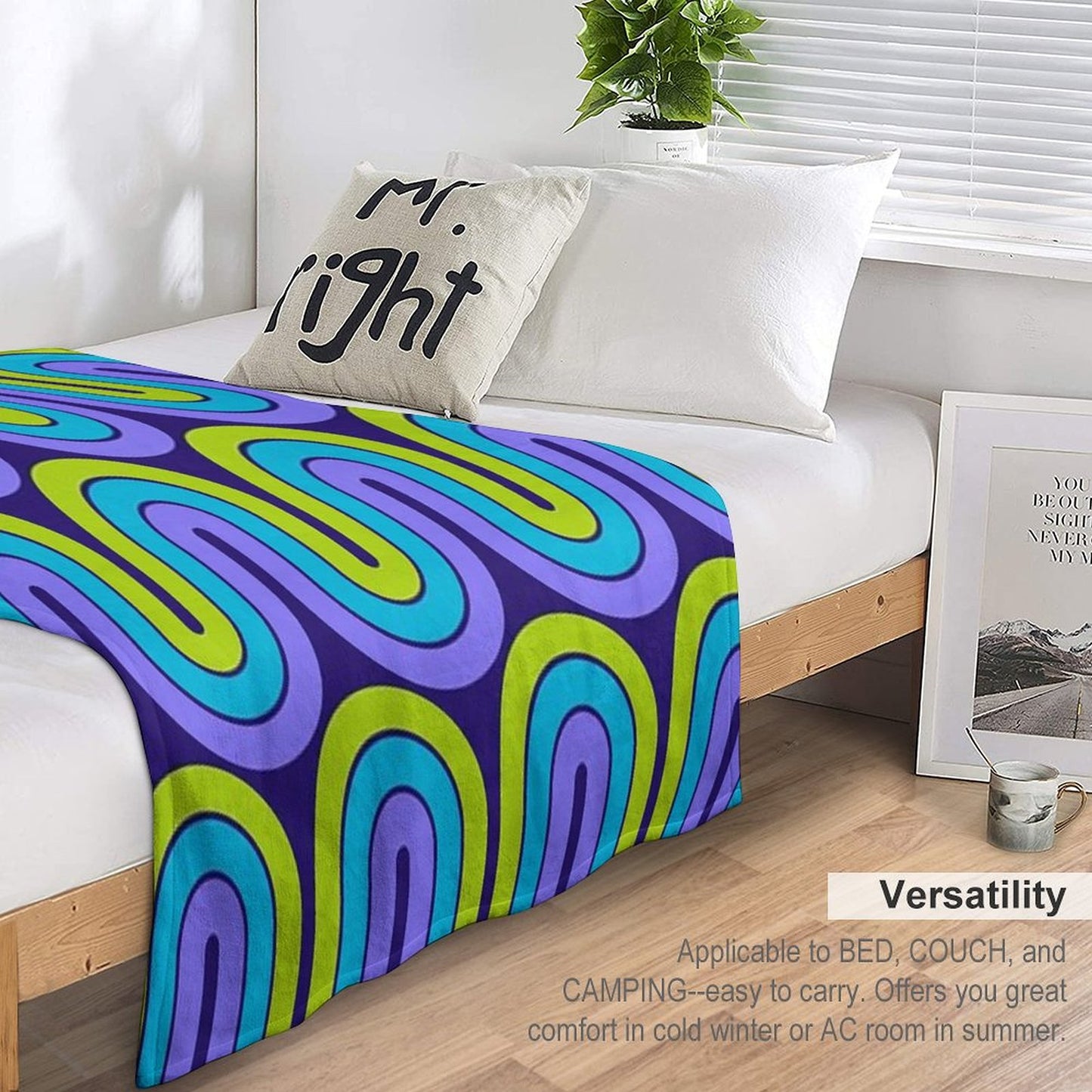 Retro Geometric Gradient Design 841 Throw Blanket