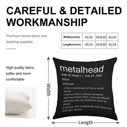 Metalhead Meaning Linen Throw Pillow Cover