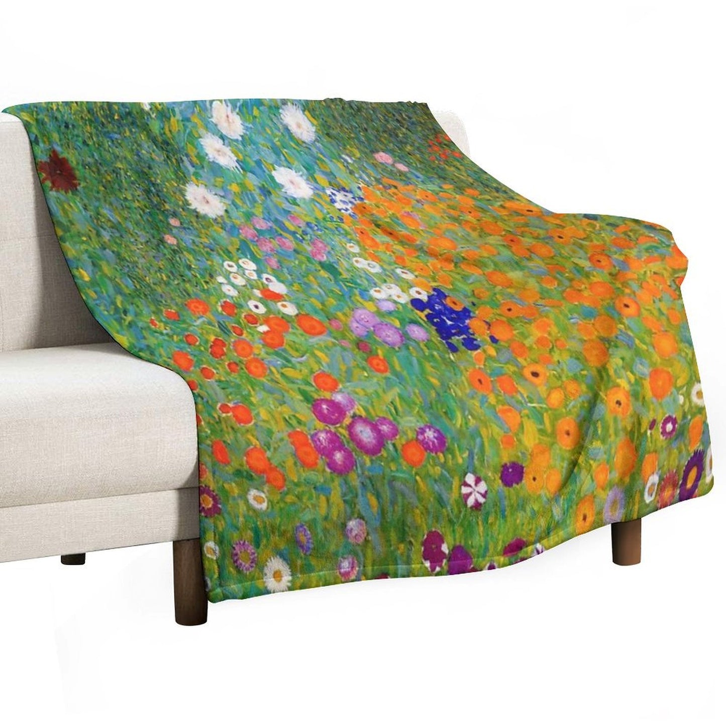 Gustav Klimt - Flower Garden Throw Blanket