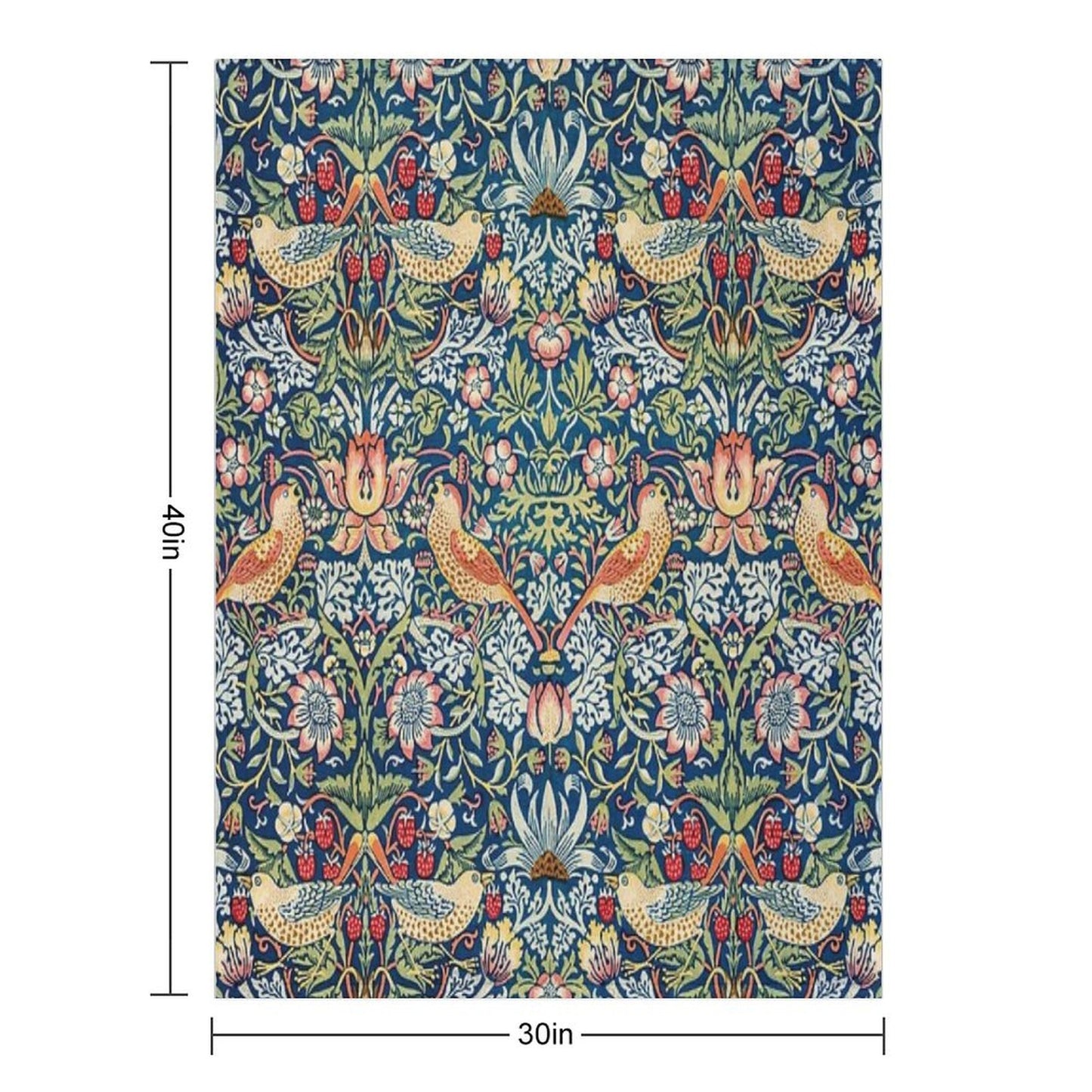 Strawberry Thief by William Morris Throw Blanket