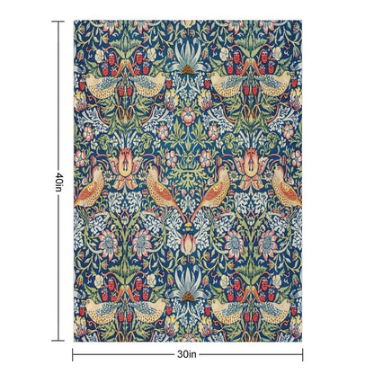 Strawberry Thief by William Morris Throw Blanket