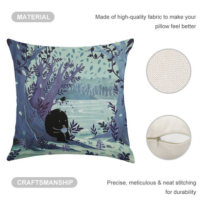 A Quiet Spot of Tea Linen Throw Pillow Cover