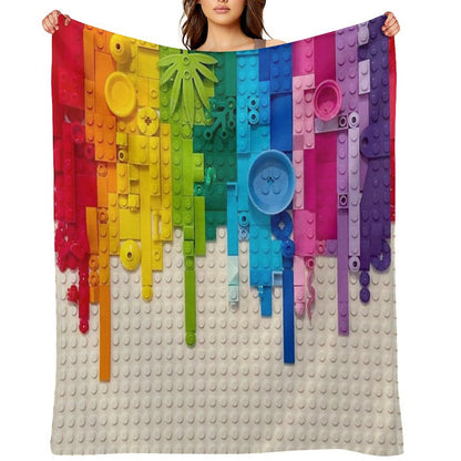 Rainbow Drip Throw Blanket