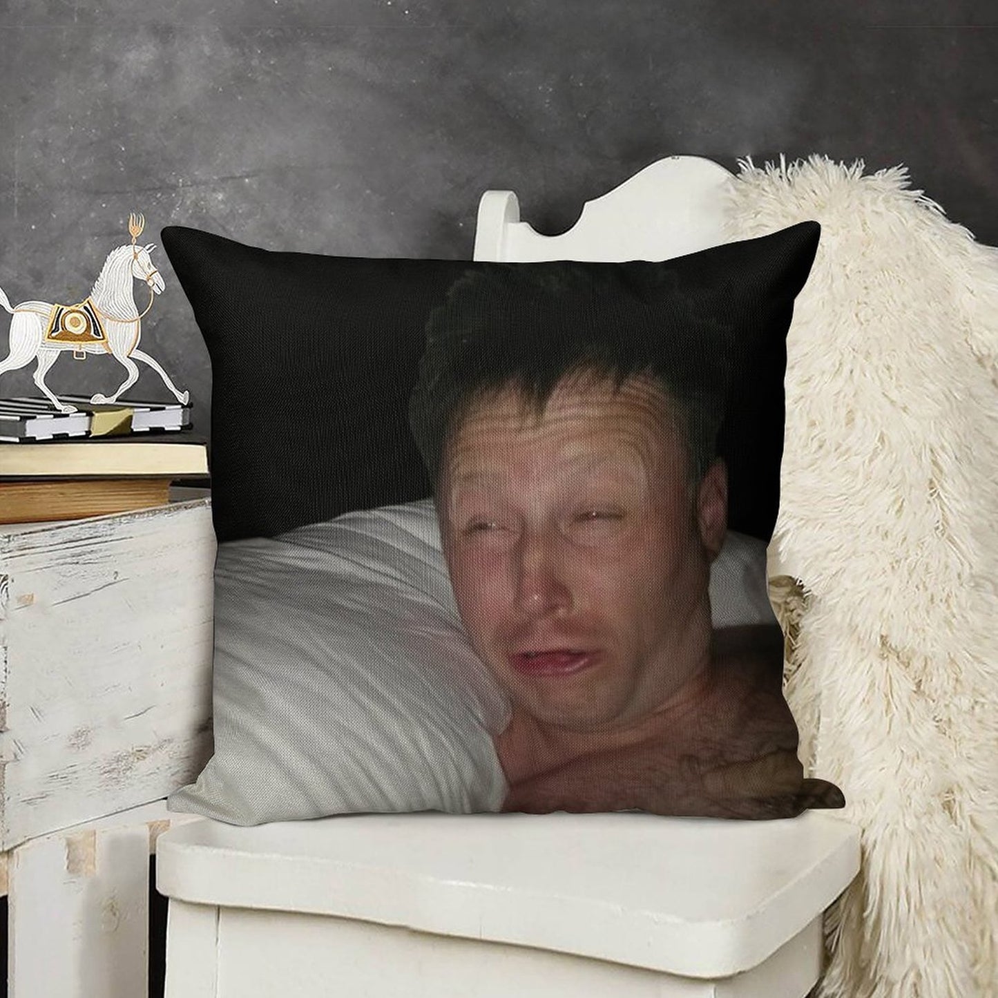 Limmy Waking Up Linen Throw Pillow Cover