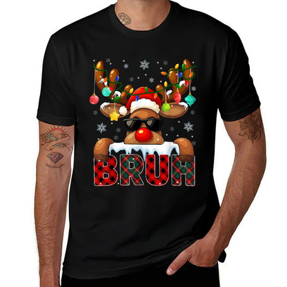 Bruh Cool Rudolph Red Nose Tree Light Christmas Xmas Boy Men  Tagless Design T-Shirt