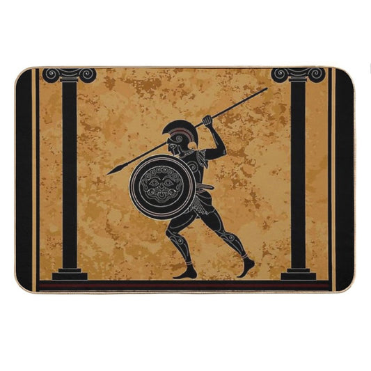 GREEK  Ancient 470 B.C. Frieze of A Soldier Print Bath Mat