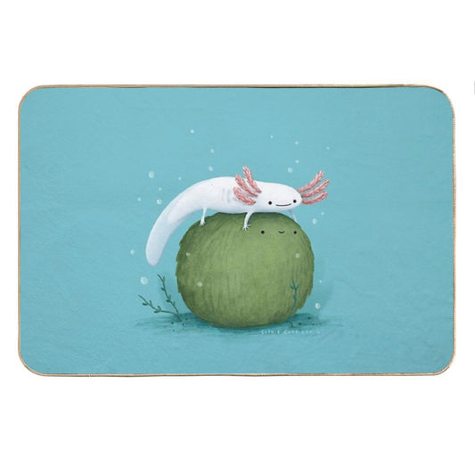 Axolotl on A Mossball Bath Mat