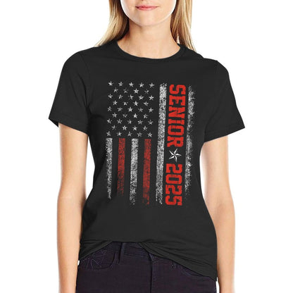 Senior Year 2025 American Flag USA Graduation Class Of 2025 T-Shirt