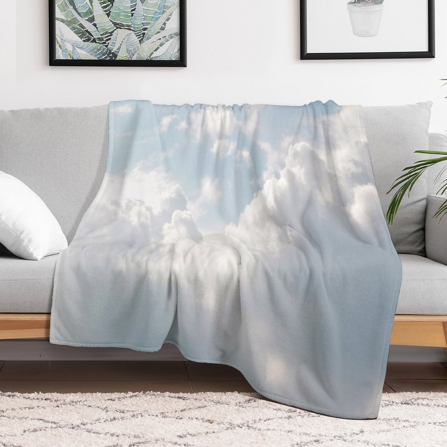 White Clouds Throw Blanket