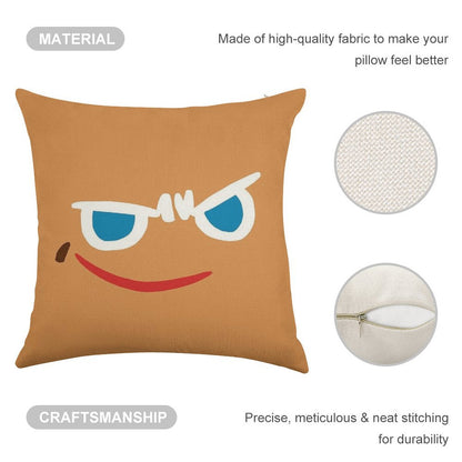 Gingerbrave Cursed Face Linen Throw Pillow Cover