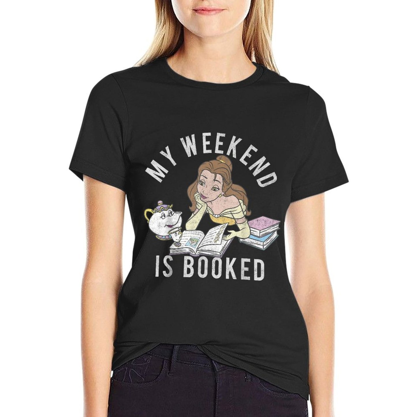 Disney Beauty And The Beast Belle My Weekend Is Booked Small  Relaxed-fit T-Shirt