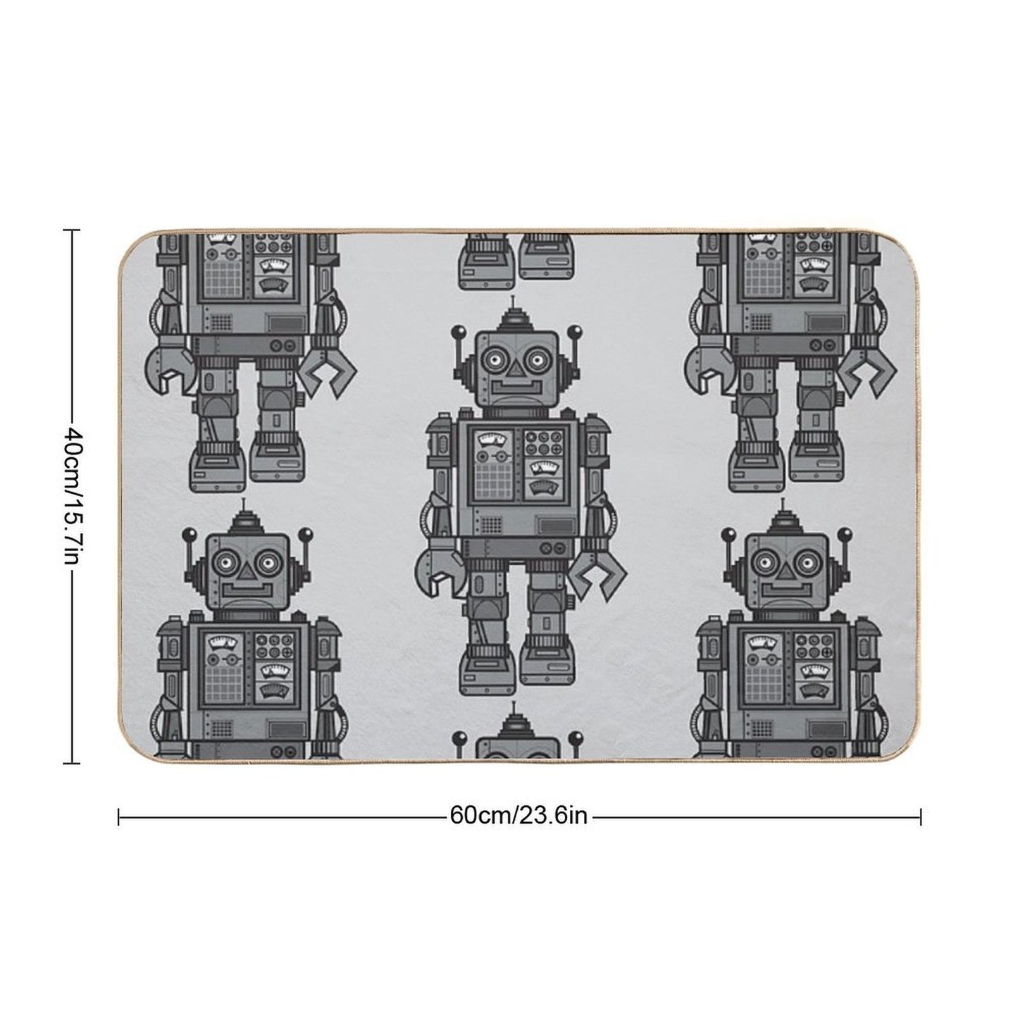 Vintage Robot  Stain-Proof Bath Mat