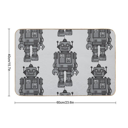 Vintage Robot  Stain-Proof Bath Mat