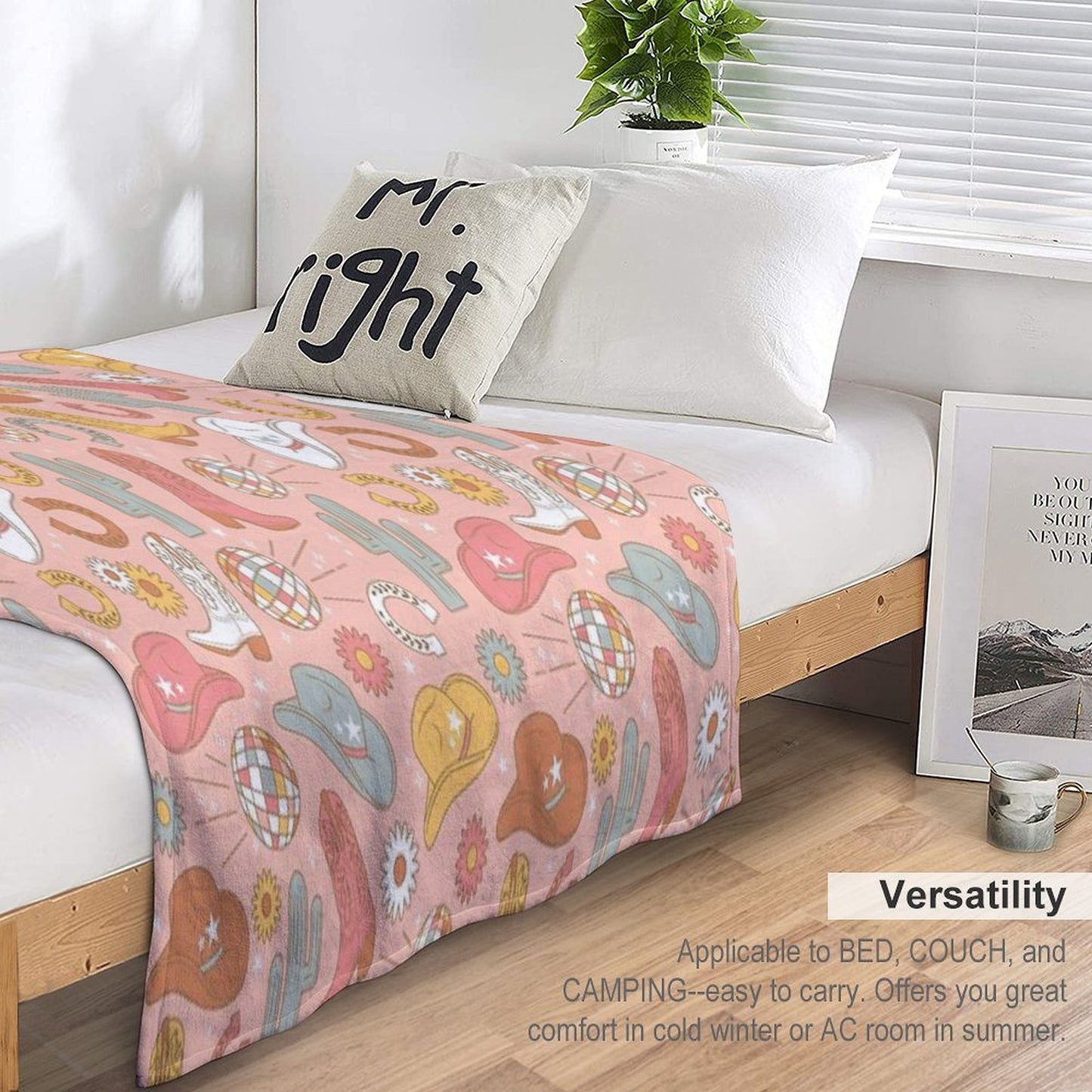 Disco Cowgirl Throw Blanket