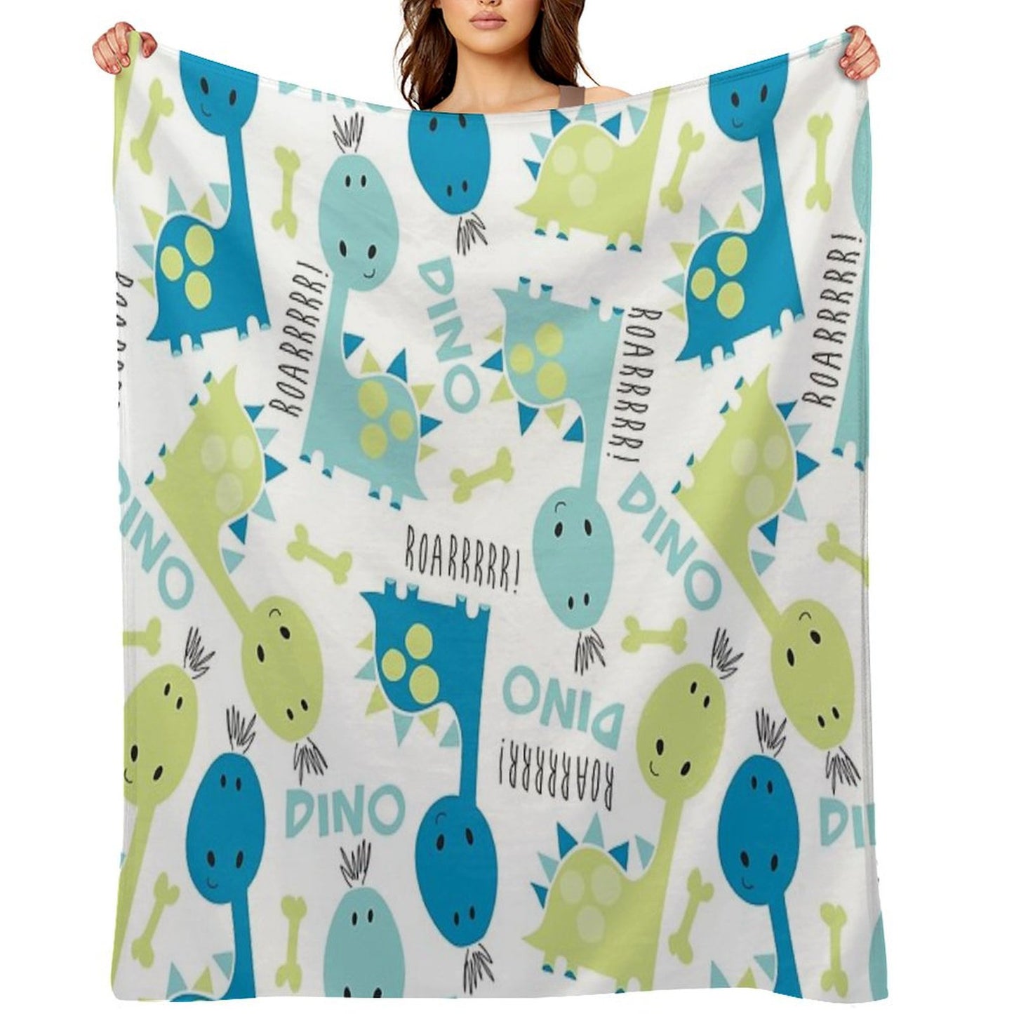 Little Roarrrrrr Dinosaurs Throw Blanket