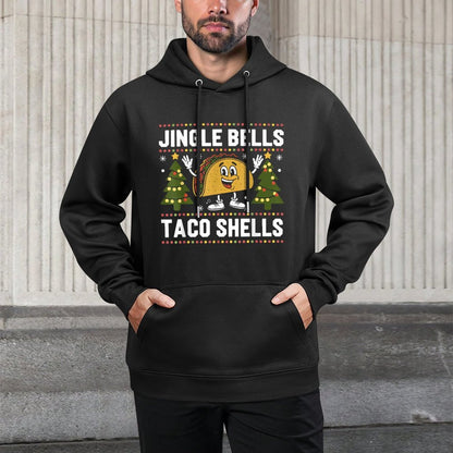 Christmas Jingle Bells Taco Shells Funny Xmas Tacos Lover Colorfast Hoodie
