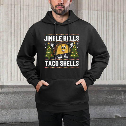 Christmas Jingle Bells Taco Shells Funny Xmas Tacos Lover Colorfast Hoodie