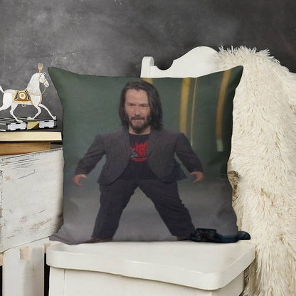 Baby Keanu Reeves Linen Throw Pillow Cover