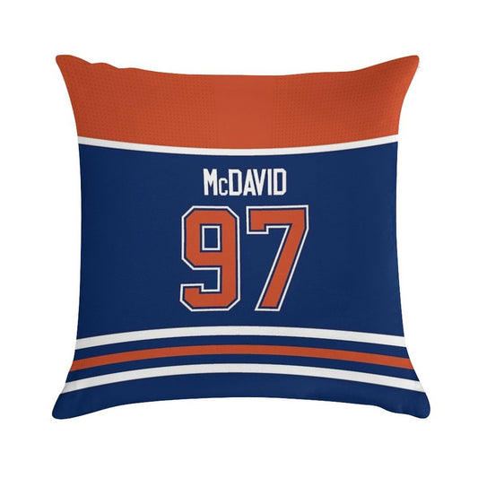 Edmonton Oilers Connor McDavid Home Jersey Back Phone Case Soft Fade-Resistant Throw Pillow