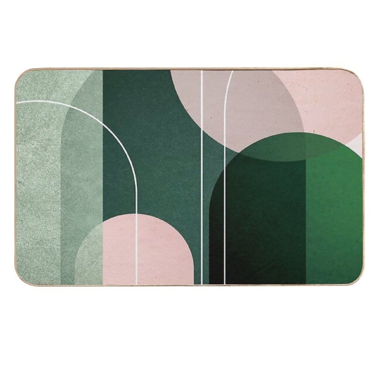Mid Century Arches in Pink And Green 2  Versatile Bath Mat
