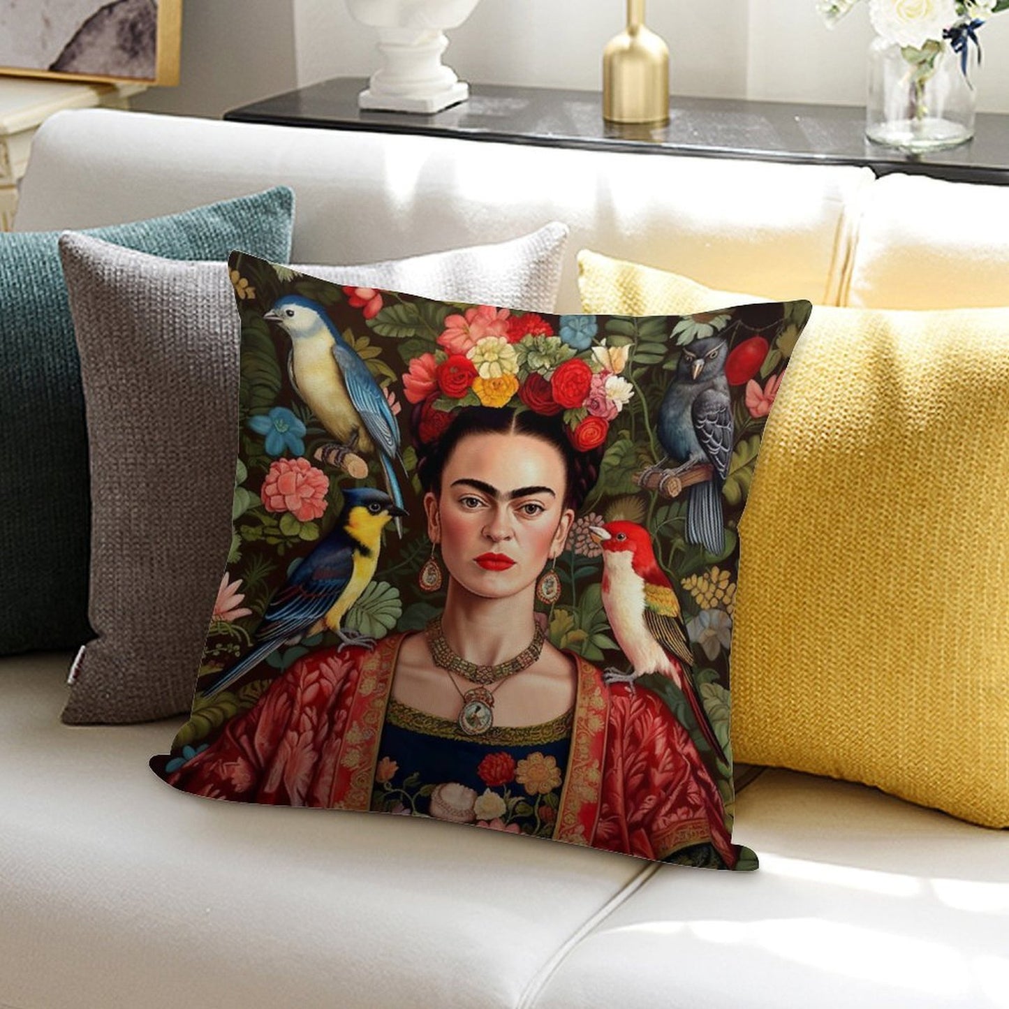 Frida Kahlo 7 Soft High-Density Material Throw Pillow