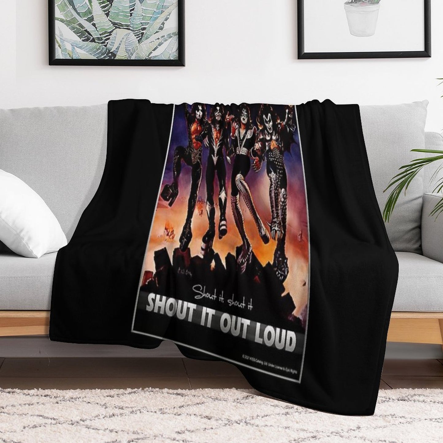 KISS ® The Band - Destroyer - Shout It Out Loud Lyrics Throw Blanket