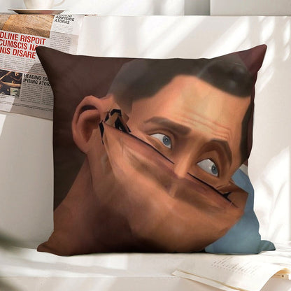 Team Fortress 2 TF2 Scout Face Linen Throw Pillow Cover