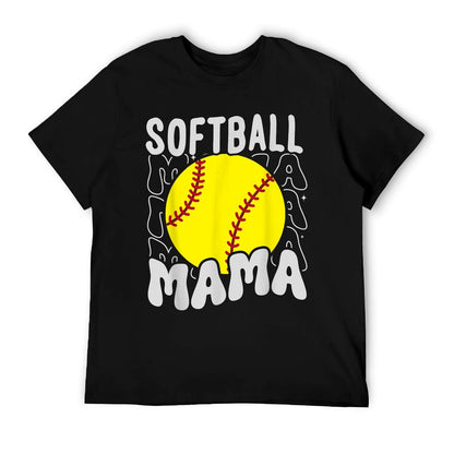 Groovy Softball Mama Softball Daughters Game Mothers Day T-Shirt