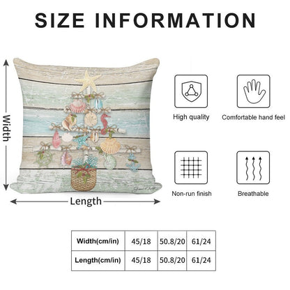 Coastal Christmas A Soft Hidden Zipper Throw Pillow