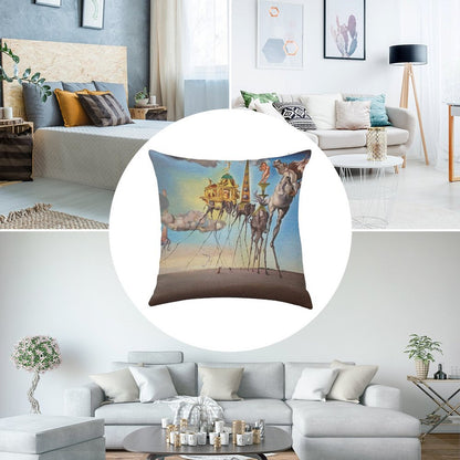 The Temptation of St. Anthony Linen Throw Pillow Cover