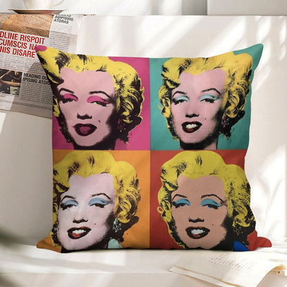 Andy Warhol Marilyn Linen Throw Pillow Cover
