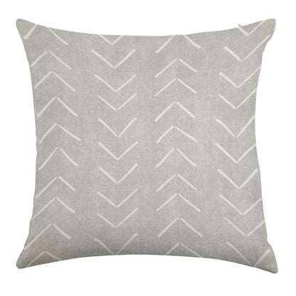 Boho Big Arrows in Grey Linen Throw Pillow Cover