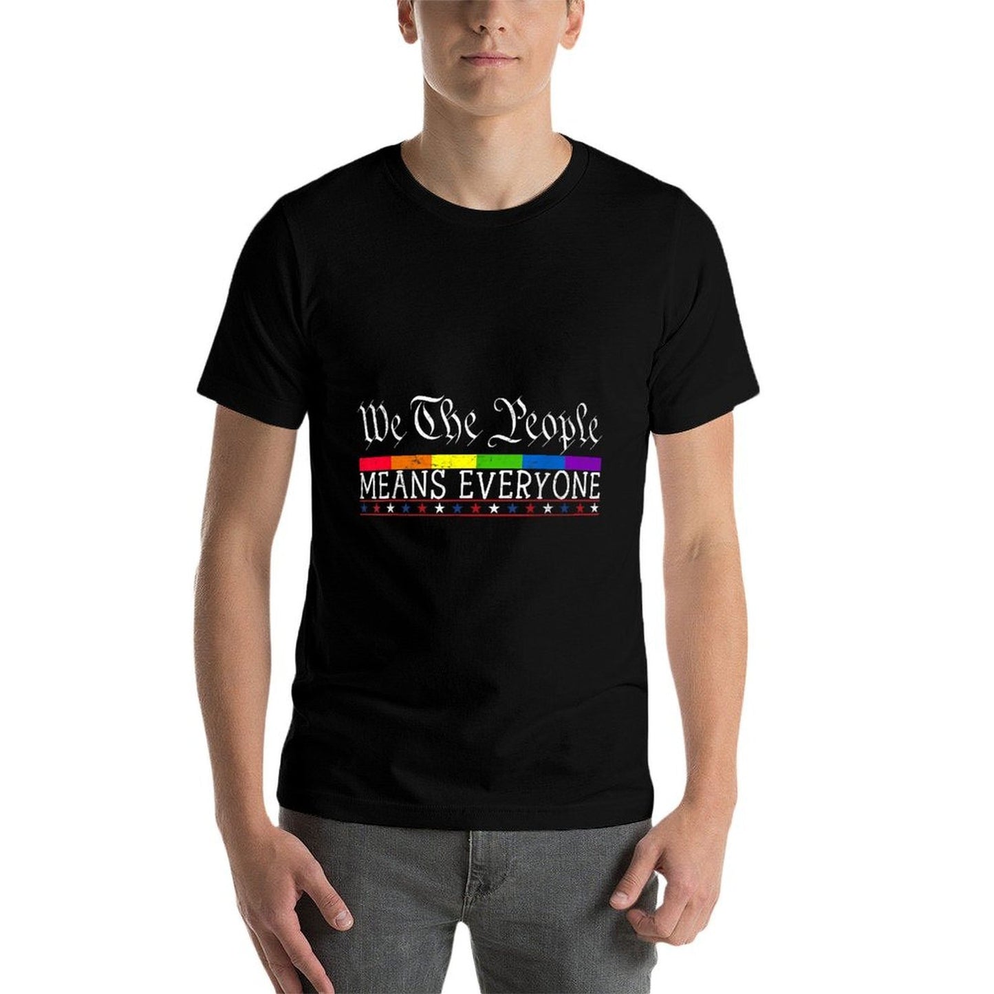 We The People Means Everyone US Constitution LGBT Pride  Polyester Blend T-Shirt