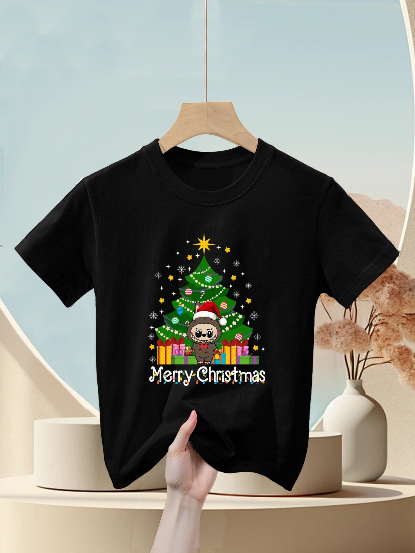 Labubu Lover Cute Labubu The Monsters Christmas Kids T-Shirt