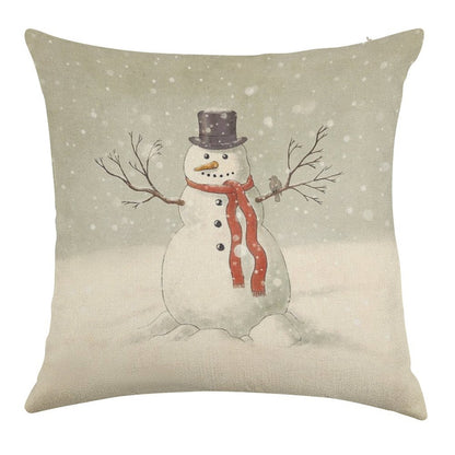 The Snowman Linen Throw Pillow Cover
