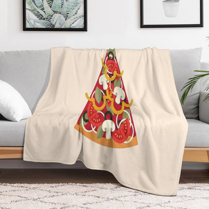 Pizza on Earth - Vegetarian Version Throw Blanket