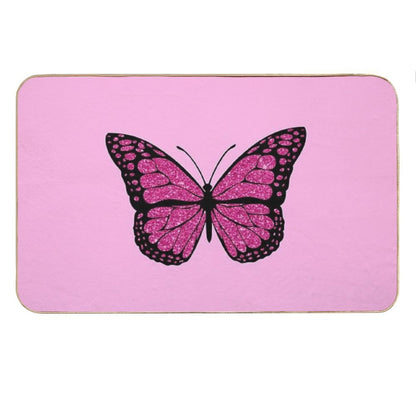 Pink Glitter Butterfly Bath Mat