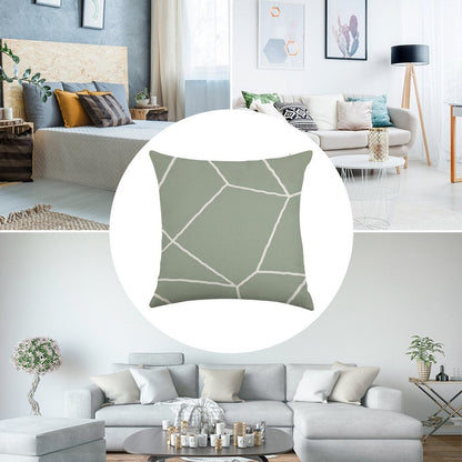 Geometric Sage Green Throw Pillow Linen Throw Pillow Cover
