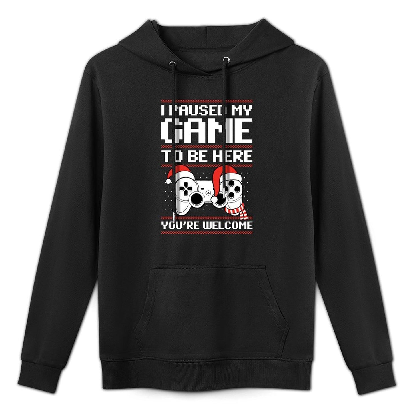 Paused My Game To Be Here Ugly Christmas Video Gamer Sweatshirt Casual Wear Hoodie