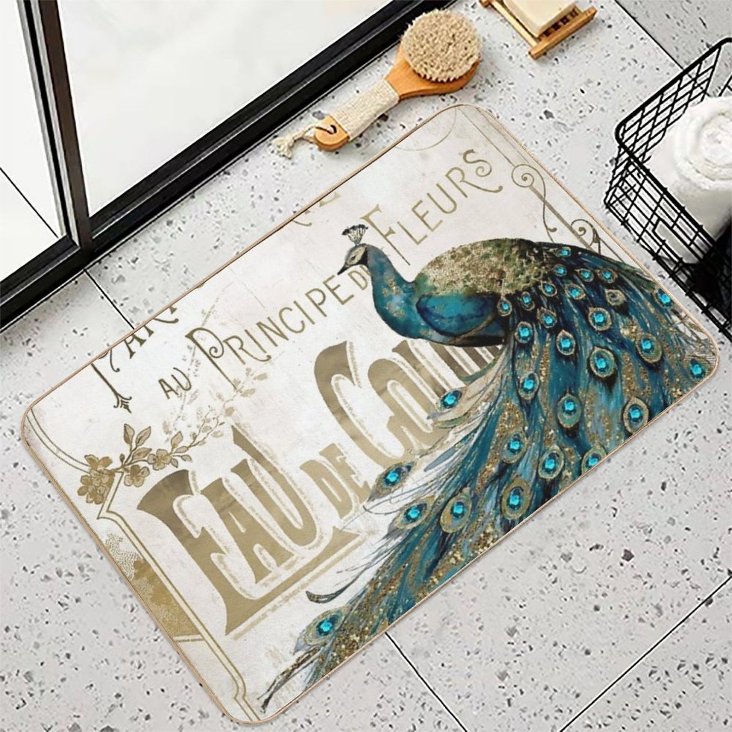 Peacock Jewels Bath Mat