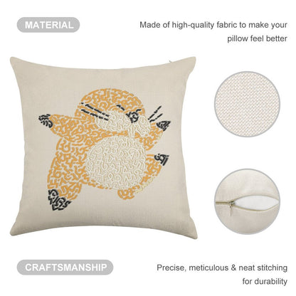 Monty Mole Linen Throw Pillow Cover