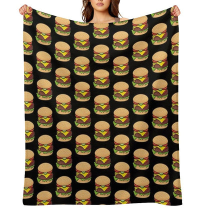 Cheeseburger Pattern Throw Blanket