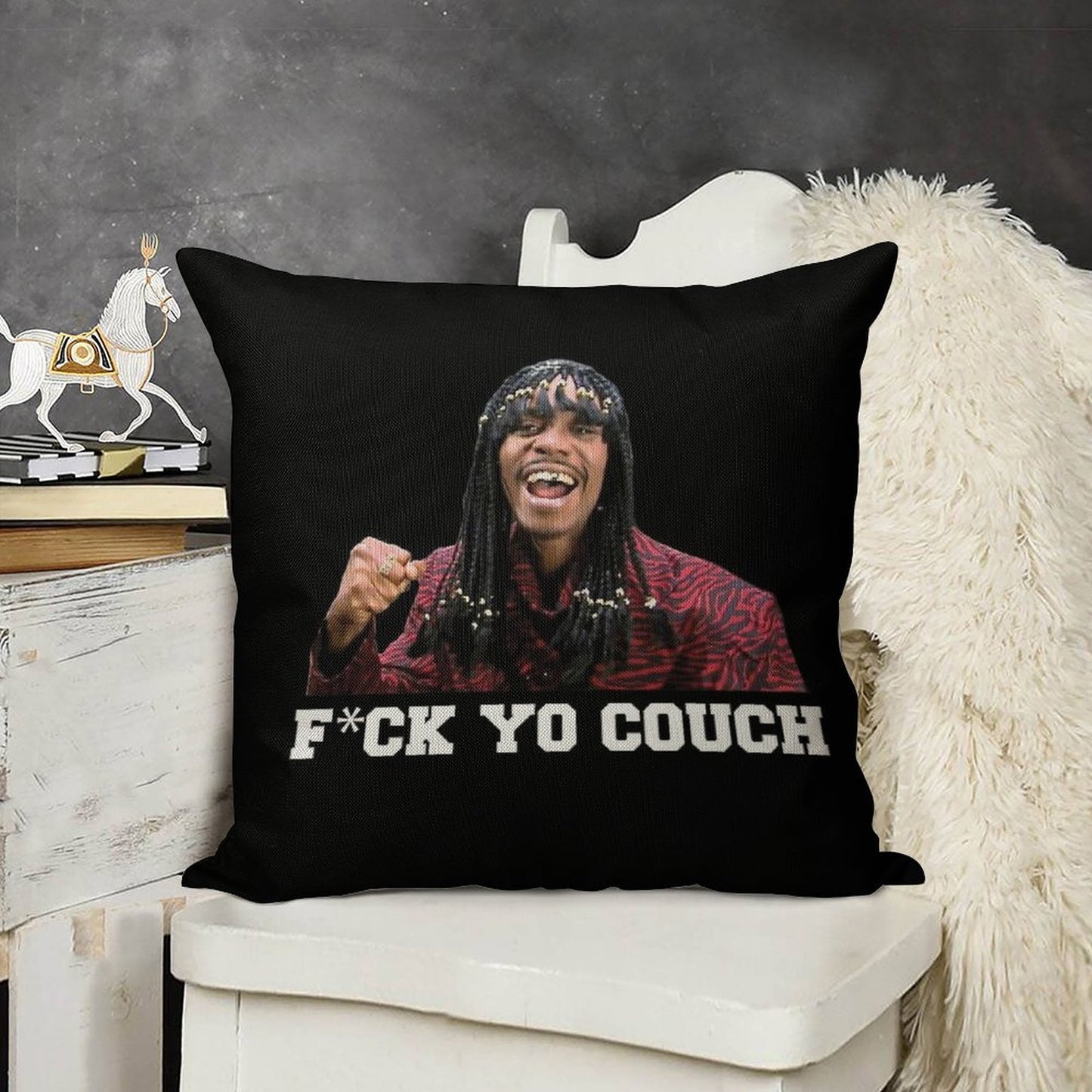 Fck Yo Couch Linen Throw Pillow Cover