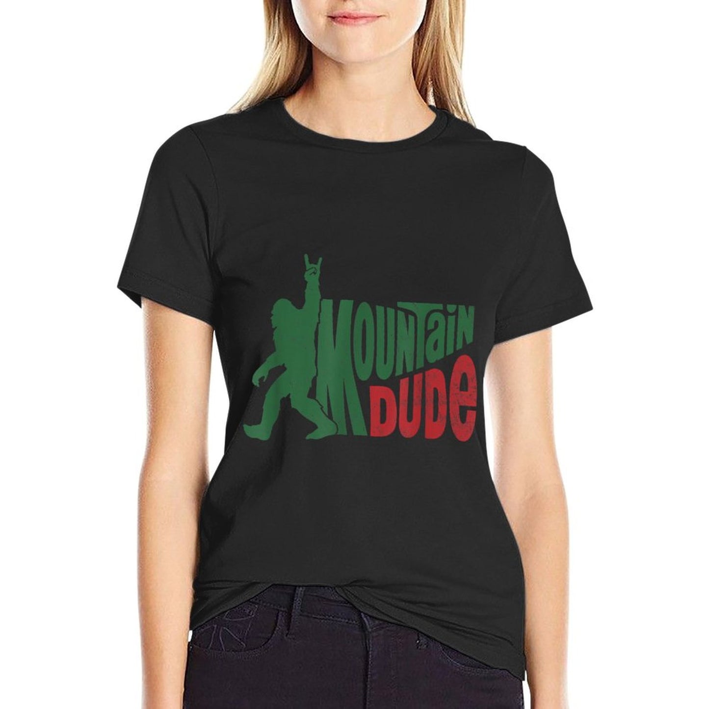Mountain Dude Funny Bigfoot Sasquatch Hiking Gift, Small, White T-Shirt