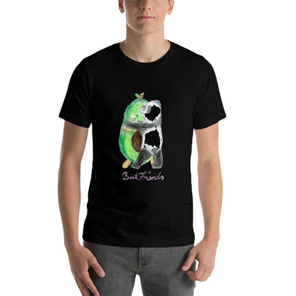 An Avocado And A Panda Hug Each Other Sweetly  Cotton T-Shirt