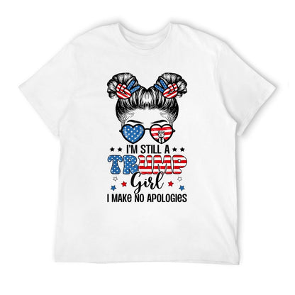 All American Trump Girl 4th Of July Messy Bun No Apologies  Moisture-wicking T-Shirt
